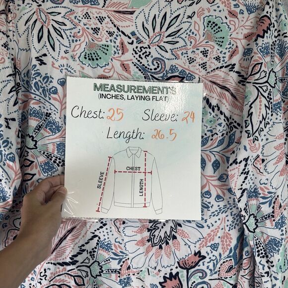 TORRID Plus 1X Gauze Roll Tab Sleeve Tunic Floral Open From Cardigan Waterfall - Picture 8 of 12